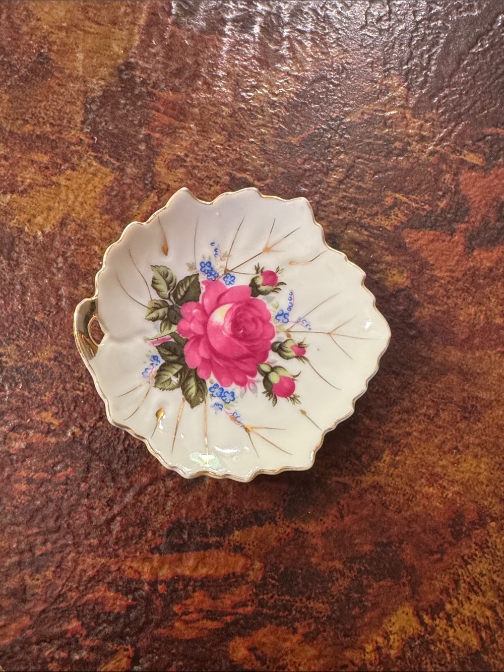 Pink Rose Porcelain Decorative Dish - Classic Floral Home Dining Accent